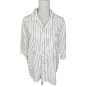 COS striped button down casual oversized cotton linen shirt top  everyday